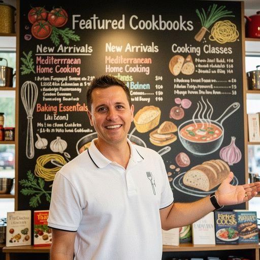 Gasztronómiai kultúra és helyi alapanyagok bemutatása a könyvesboltban.